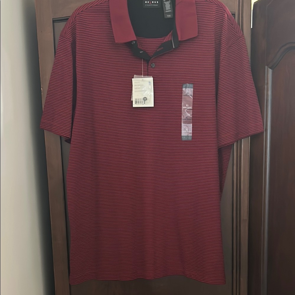 Red Striped Polo Shirt-Axcess brand